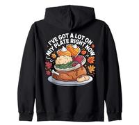I've Got a Lot on My Plate Right Now Funny Food Design Zip Hoodie