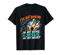 I've GOT Bowling in My Veins & Jesus in My Heart Bowler Value Graphic T-Shirt