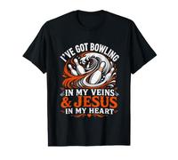 I've GOT Bowling in My Veins & Jesus in My Heart Bowler Value Graphic T-Shirt