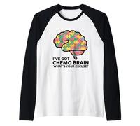 I've Got Chemo Brain What's Your Excuse Cancer Puzzle Pieces Raglan Baseball Tee