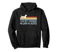 I've Got Friends in Low Places Funny Dachshund Retro Pullover Hoodie