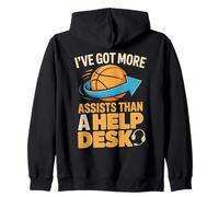 I've Got More Assists Than A Help Desk Basketball Players Zip Hoodie