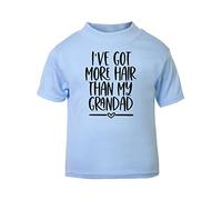I've got More Hair Than My Grandad Statement [BBY5] Short Sleeve Cotton Toddler t Shirt, 3-4 Years, Pastel Blue