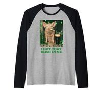 I've got that Irish in Me Smoking Pig Meme St Patricks Day Raglan Baseball Tee