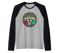I've Got The Hispanic in Me Mexican American Colorful Raglan Baseball Tee