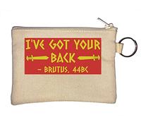 I've Got Your Back Brutus 44BC Funny Key Chain Coin Purse Beige