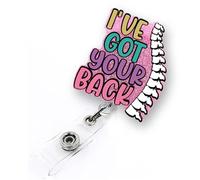 I've Got Your Back Funny Badge Reel Retractable for Ortho Nurse, Rehab Nurse, Chiropractor & Medical Worker | Physical Therapy ID Badge Holder with Alligator Clip & 24” Durable Nylon Cord | Acrylic