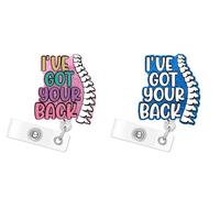 I've Got Your Back Pink 2pack Back and Body Hurts Badge Reel Retractable Funny Cute Badge Holder with Badge Reel ID Clip Name Tag Card Tag Card Badge Clip Acrylic Accessories Gifts Nurse