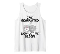 I've Graduated Now Let Me Sleep, Graduation Cat Funny Tank Top