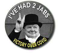 I'VE HAD 2 JABS - PUBLIC TRANSPORT & STORE COVID VACCINE ADVISORY BADGE 55MM no.1