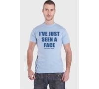 I've Just Seen A Face Text T Shirt Beatles Blue M