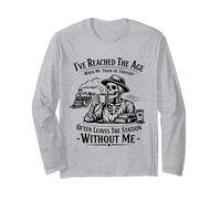 I've Reached The Age When My Train of Thought Funny Skeleton Long Sleeve T-Shirt
