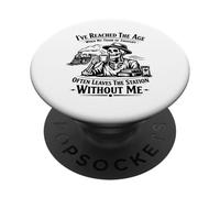 I've Reached The Age When My Train of Thought Funny Skeleton PopSockets Adhesive PopGrip