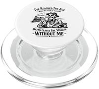 I've Reached The Age When My Train of Thought Funny Skeleton PopSockets PopGrip for MagSafe