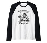 I've Reached The Age When My Train of Thought Funny Skeleton Raglan Baseball Tee