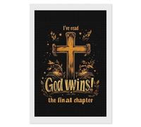 I've Read The Final Chapter God Wins Custom Diamond Art Painting Kits for Adults Vertical Full Drill Picture for Home Wall Decor