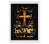 I've Read The Final Chapter God Wins Custom Diamond Art Painting Kits for Adults Vertical Full Drill Picture for Home Wall Decor