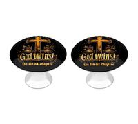I've Read The Final Chapter God Wins Funny Cabinet Knobs 2 Pack Round Drawer Dresser Pulls Door Handles Knobs for Door Wardrobe