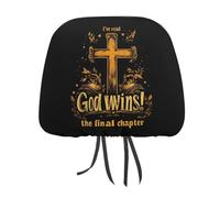 I've Read The Final Chapter God Wins Funny Car Headrest Cover Auto Front/Rear Seat Head Rest Protector Universal Fit Most Cars