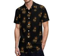 I've Read The Final Chapter God Wins Men's Button Down Shirt Casual Short Sleeve Shirts Beach Summer Shirt with Pocket