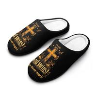 I've Read The Final Chapter God Wins Men's Cotton Slippers Memory Foam Warm House Shoes for Indoor Outdoor 9-10（42-43）