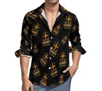 I've Read The Final Chapter God Wins Men's Long Sleeve Button Down Shirts Casual Regular Fit Shirt with Pocket