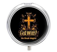 I've Read The Final Chapter God Wins Pill Case 3 Compartment Pillbox