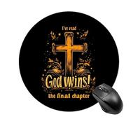 I've Read The Final Chapter God Wins Round Mouse Pad for Office Home