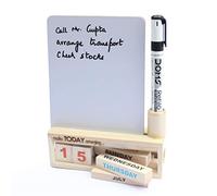 IVEI Wooden Desk Calendar with White Board and a Quote - Utility Desk Calendar - Wooden Perpetual Calendar Set for Desk Decor, Study Room - Endless Calendar with White Board for Office, School, Home