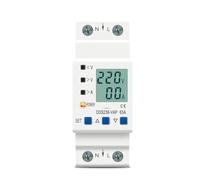 IVEKYKIBC Din Rail Adjustable Over Under Voltage Protective Relay Protector Current Limit Protection Voltmeter Kwh 63A 80A 110V 230V 1Pcs(63A Bottom input)