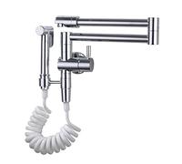 IVEKYKIBC Pot Filler Brass Single Handle Retractable Wall Mount Kitchen Sink Faucet with Sprayer Double