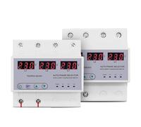 IVEKYKIBC Three Phase 3P+N Din Rail Phase Selector Voltmeter with Adjustable Over and Under Voltage Protection Monitor Relays Protector 1Pcs(63A phase selector)