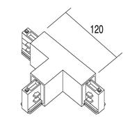 Ivela T-connector earth right, black