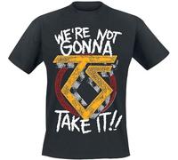 IVELLDAY Twisted Sister T Shirt were Not Gonna Take It Band Logo Mens Black Grey XXL