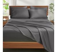Ivellow 100% Egyptian Cotton Sheets King Size Set - 1200 Thread Count 6 PC 18" Deep Pocket King Size Bed Sheet Set，Durable Hotel Quality Luxury Soft Breathable Grey Cooling Sheet Sets Bedding