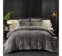 Ivellow Crushed Velvet Comforter Set Queen, Lightweight Comforter Set, 5pcs Ultra Soft Breathable Grey Comforter Set, Luxury Cozy Flannel Comforter Queen Size (1 Comforter,2 Pillow Shams, 2 Euro Shams