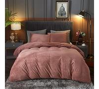 Ivellow Velvet Duvet Cover Queen Size 3 Pcs Flannel Blush Pink Duvet Cover Queen Velvet Comforter Cover Bedding Set Ultra Soft Cozy Solid Luxury Velour Duvet Cover Set Zipper Closure Corner Ties