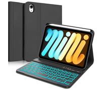 IVEOPPE Case Keyboard for iPad Mini A17 Pro 2024 /Mini 6 2021 8.3'', UK layout Keyboard Case for iPad mini 7th/6th Gen 8.3 inch, Detachable Bluetooth Backlight Keypad with Pencil Holder-Black
