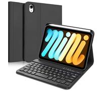IVEOPPE Case Keyboard for iPad Mini A17 Pro 2024 /Mini 6 2021 8.3'', UK layout Keyboard Case for iPad mini 7th/6th Gen 8.3 inch, Detachable Bluetooth Keypad with Pencil Holder-Black