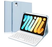 IVEOPPE Case Keyboard for iPad Mini A17 Pro 2024 /Mini 6 2021 8.3'', UK layout Keyboard Case for iPad mini 7th/6th Gen 8.3 inch, Detachable Bluetooth Keypad with Pencil Holder-Blue