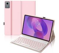 IVEOPPE Keyboard Case for Lenovo Idea Tab 11'' 2025/Lenovo Tab M11 2024, UK Layout Keyboard for Lenovo Idea Tab 11 inch, Cover with Magnetically Detachable Backlit Bluetooth Keypad, Pink