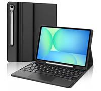 IVEOPPE Keyboard Case for Samsung Galaxy Tab S10 FE 2025/S9 FE 10.9'', UK Layout Touchpad Keyboard for Samsung Galaxy Tab S9 11 Inch, Cover with Bluetooth Magnetic Detachable Trackpad Keypad, Black
