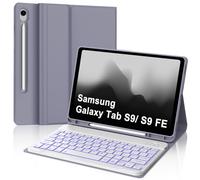 IVEOPPE Keyboard Case for Samsung Galaxy Tab S10FE 2025/S9FE 2025 10.9'', Case Keyboard for Samsung Tab S9, Cover with Magnetically Detachable Backlit Keypad for Galaxy S9 Tablet 11 Inch, Purple