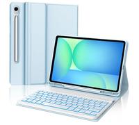 IVEOPPE Keyboard Case for Samsung Galaxy Tab S10FE/S9FE 10.9'', Case Keyboard for Samsung Tab S9, Cover with Magnetically Detachable Backlit Keypad for Galaxy S9 Tablet 11 Inch, Blue