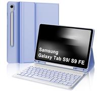 IVEOPPE Keyboard Case for Samsung Galaxy Tab S9FE/S10FE, Case Keyboard for Samsung Galaxy Tab S9, Cover with Detachable Backlit Keypad for S9 FE 10.9'' Tablet, Light Purple