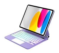 IVEOPPE Magic Keyboard Case for iPad 10th Generation 10.9" 2022, Cover Keypad for iPad A16 11'' 2025- Trackpad Keyboard for Pad A16 11'' 2025, Backlit, UK Layout, Purple