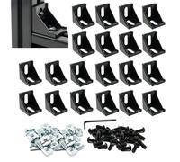 Iverntech 20pcs Black 28x35mm Corner Bracket for 3030 Aluminum Extrusion Profile 2 Hole Inside Brackets Connector with 40Pcs M6 Screws + 40Pcs M6 T Nuts Visit the Iverntech Store