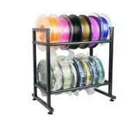 Iverntech 3D Printer Filament Spool Holder Filament Storage Rack,2-Tier Desktop Metal Filament Spool Racks Holders Organizer for PLA/ABS/TPU, Fits 12 Rolls for 3D Printing Workstation, Office,Workshop