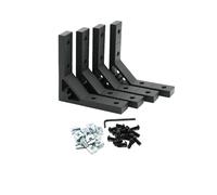 Iverntech 4pcs Black Corner Bracket 78x78mm, 4 Hole Inside Strong Support Corner Brackets Gusset for 2020 Aluminum Extrusion Profile with 16Pcs M5 Screws + 16Pcs M5 T Nuts
