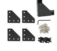 Iverntech 4Pcs Black L Shape Corner Bracket Outside Joint Board Plate with 20Pcs M5 T-Nuts+20Pcs M5 Screws +1Pcs Wrench for Standard 6mm Slot 2020 Series Aluminum Extrusion Profile